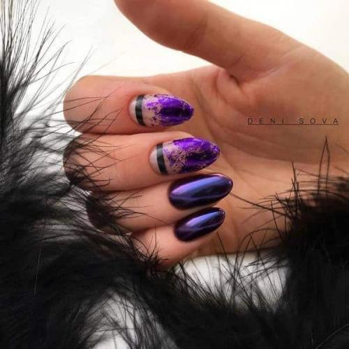 Подборка маникюра в синем цвете. 04