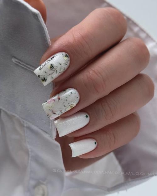 Идеи весеннего молочного маникюра. 01