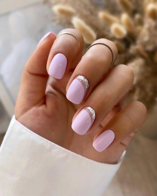 Нежность и разнообразие маникюра на короткие ногти. 04