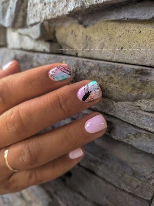 Маникюр на короткие ногти (абстракция. 09