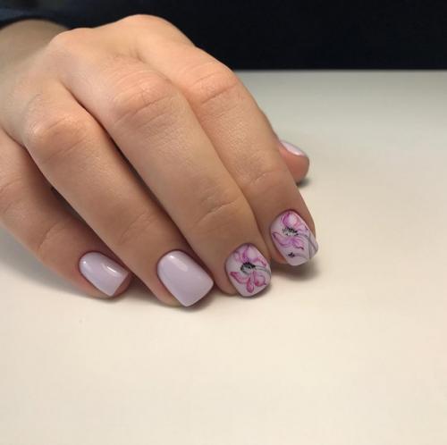 Цветы на короткие ногти. 03