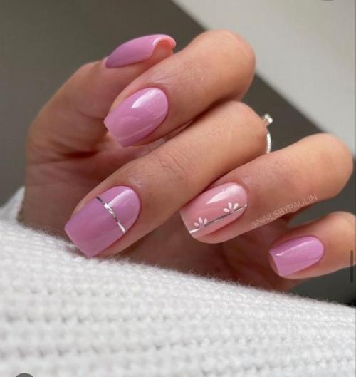 Нежность и разнообразие маникюра на короткие ногти. 07