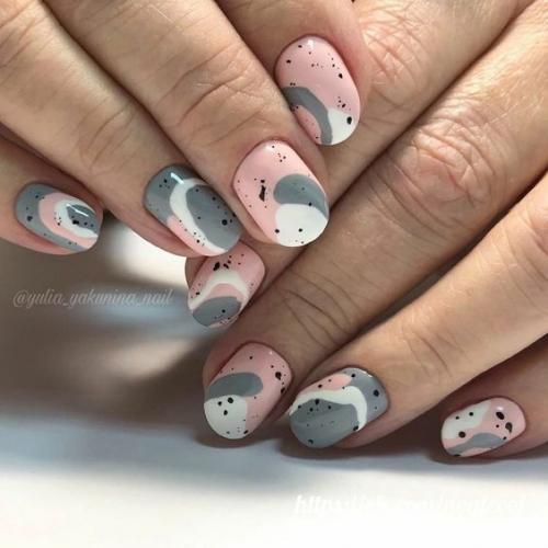 Маникюр на короткие ногти (абстракция. 05