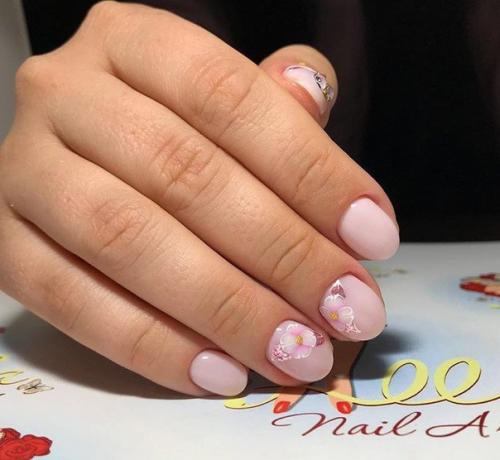 Цветы на короткие ногти. 05