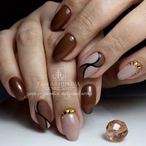 Подборка маникюра в коричневом цвете. 01