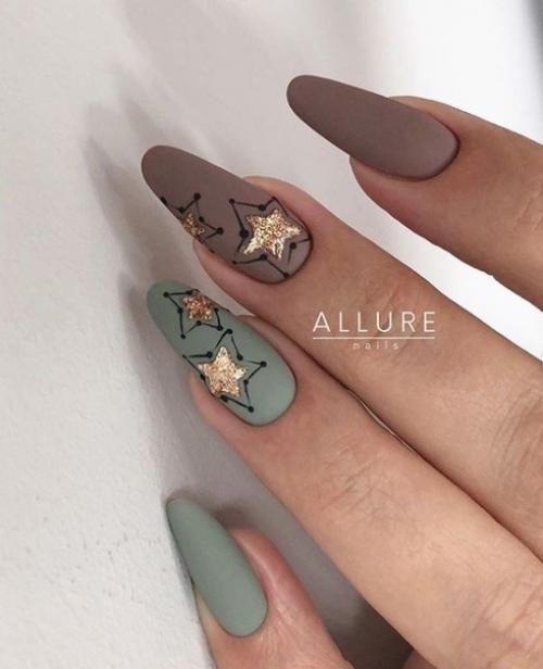 Подборка маникюра в коричневом цвете. 07