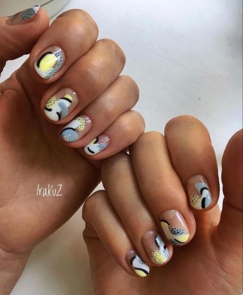 Маникюр на короткие ногти (абстракция. 08