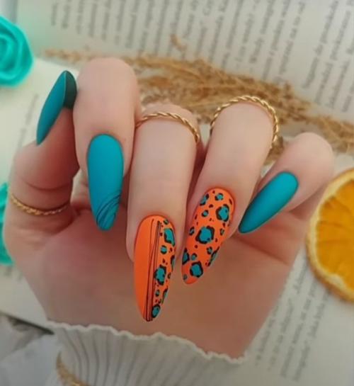 Летний маникюр на длинные ногти. 04