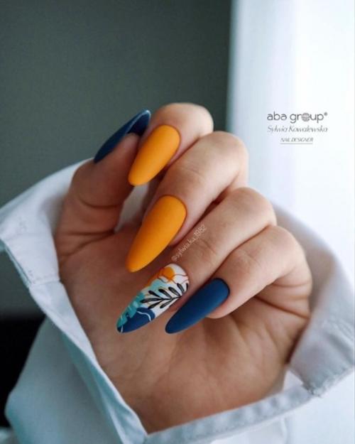 Летний маникюр на длинные ногти. 09