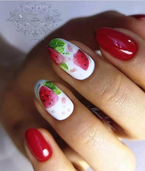 Идеи потрясающего маникюра с фруктами и ягодами. 02