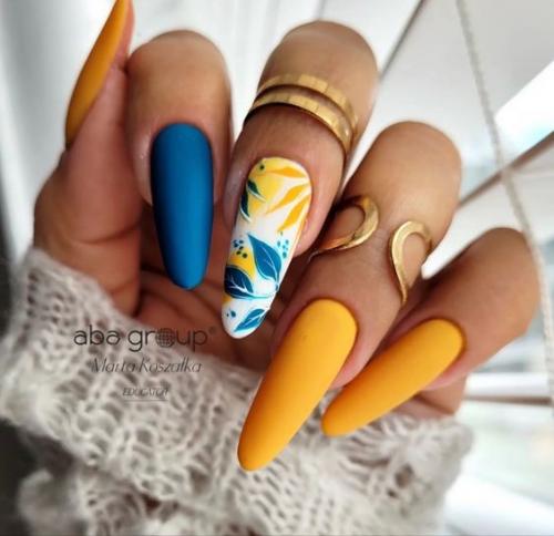 Летний маникюр на длинные ногти. 03