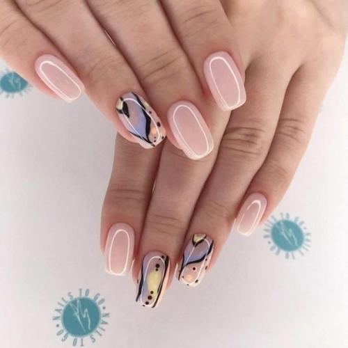 Идеи стильного маникюра, в нежных тонах. 04