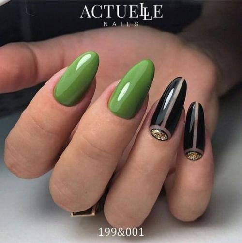 Подборка маникюра в зелёном цвете. 01