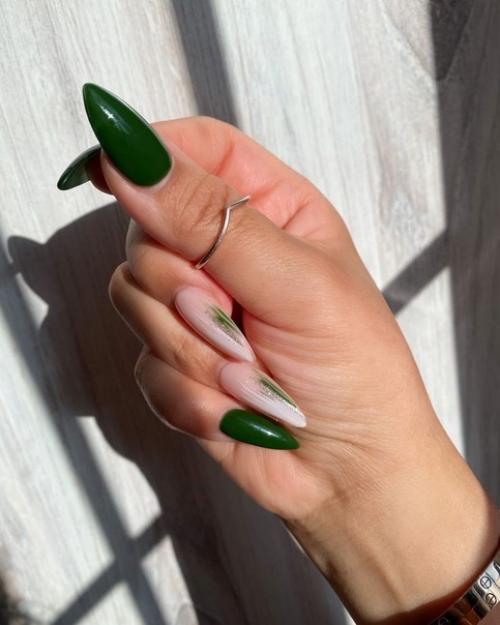 Подборка маникюра в зелёном цвете. 06