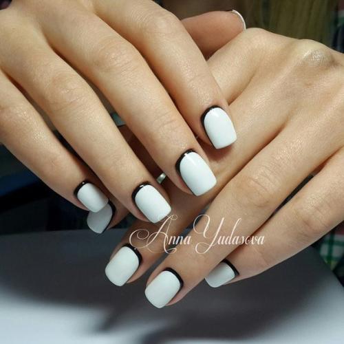 Подборка маникюра с обратным френчем. 06