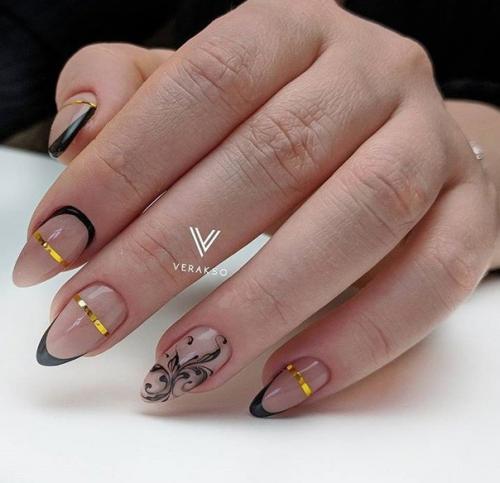 Подборка маникюра с обратным френчем. 03