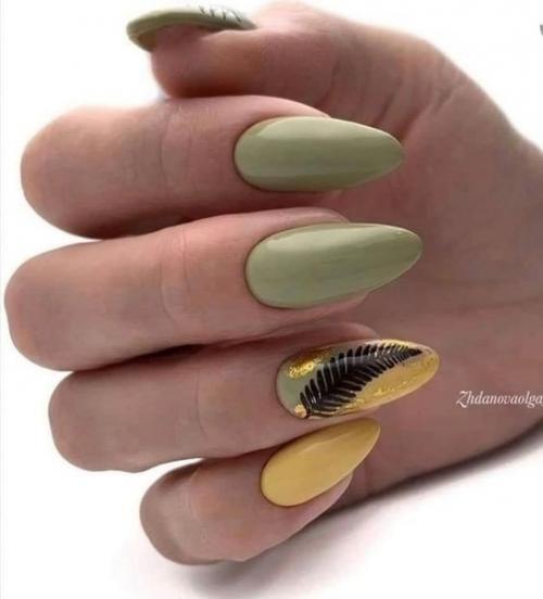 Подборка маникюра в зелёном цвете. 05