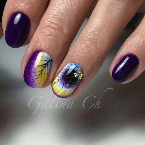 Фиолетовые ногти - цвет уверенности и элегантности! 09