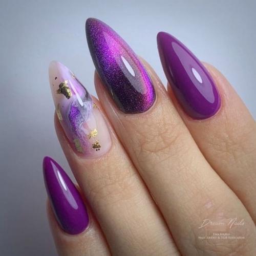 Фиолетовые ногти - цвет уверенности и элегантности! 03