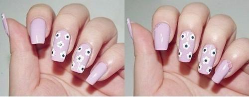 Цветочный маникюр со стразами? 04