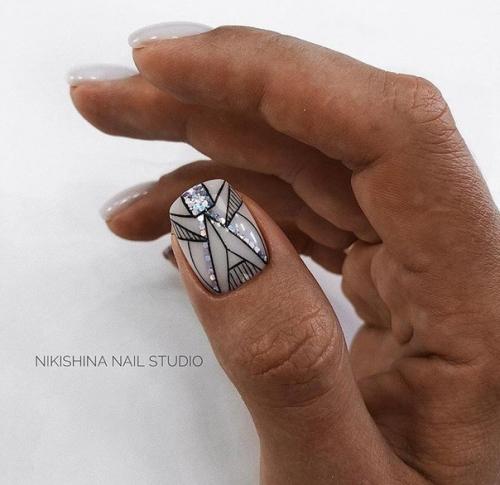 Маникюр на короткие ногти, идеи на каждый день. 06