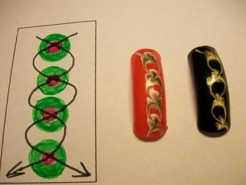 Дизайн ногтей по мокрому лаку. 03