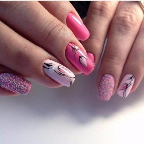 Варианты нежного весеннего маникюра. 02