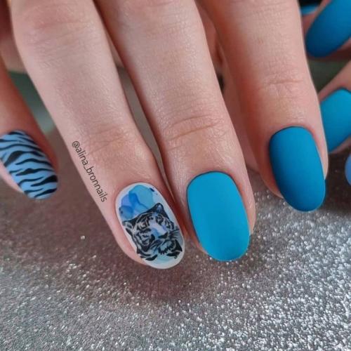 Подборка Идей маникюра в синем цвете. 06