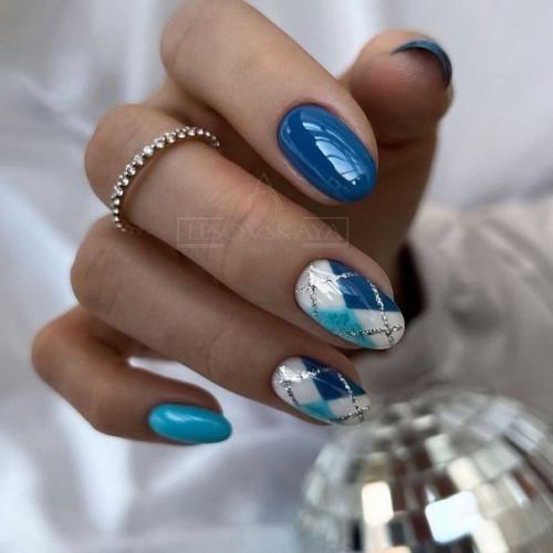 Подборка Идей маникюра в синем цвете. 07