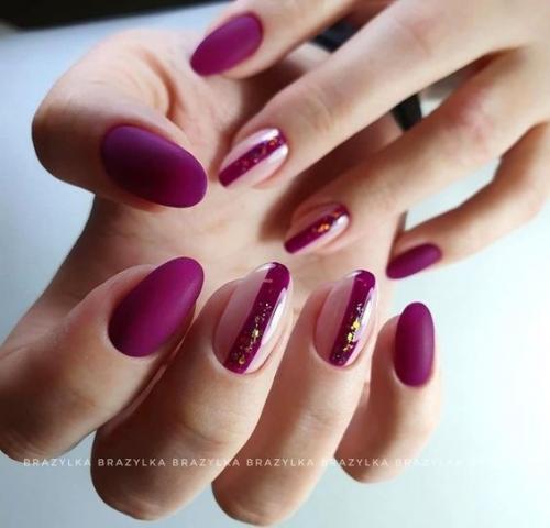 Невероятно милые идеи дизайна маникюра в бордовом цвете. 01