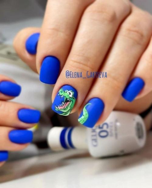 Подборка Идей маникюра в синем цвете. 09