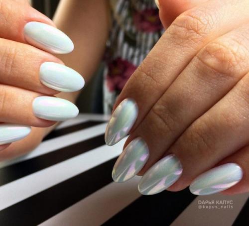 Белая втирка для жемчужного оттенка вашего маникюра. 06