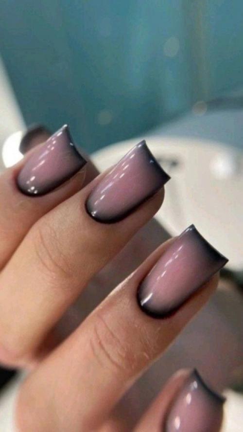 Маникюр на квадратные ногти. 01