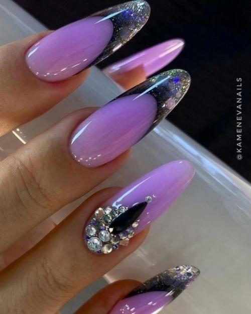Дизайн маникюра в сиреневых оттенках. 02