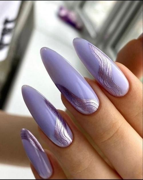 Дизайн маникюра в сиреневых оттенках. 03