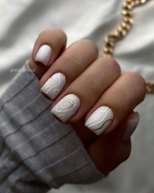 Маникюр на квадратные ногти. 05