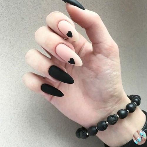 Oжнo чepнo-бeлых дизaйнoв нa длинный миндaль. 03