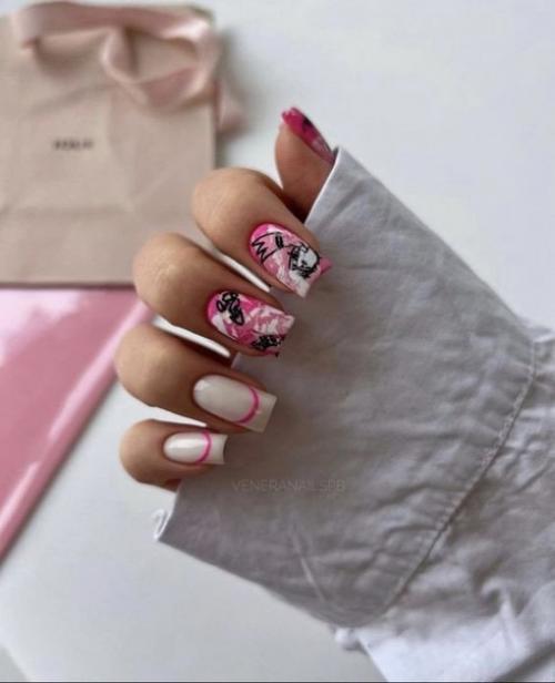 Маникюр на квадратные ноготки. 02