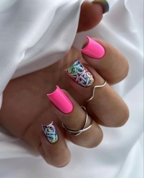 Маникюр на квадратные ноготки. 08