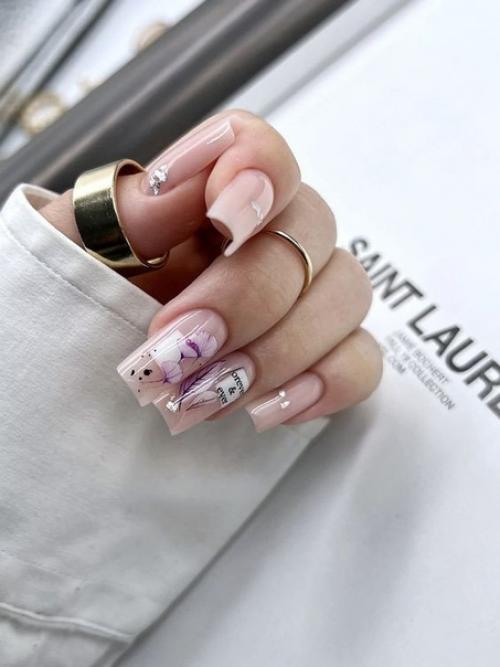 Маникюр на квадратные ноготки. 03