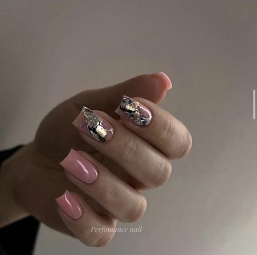 Маникюр на квадратные ноготки. 05