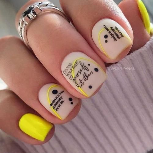 Идеи маникюра на квадратные ноготки. 07