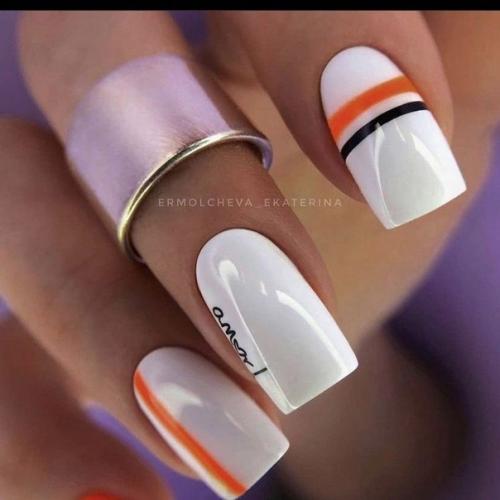 Идеи маникюра на квадратные ноготки. 04