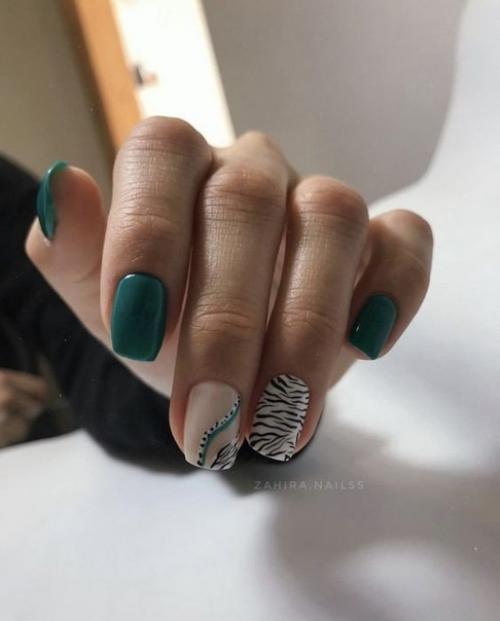 Маникюр на короткие ногти. 06