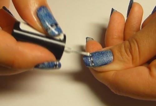 Джинсовый маникюр (пошаговый урок). 06