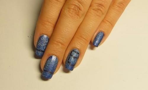 Джинсовый маникюр (пошаговый урок). 05