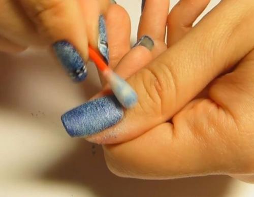 Джинсовый маникюр (пошаговый урок). 03