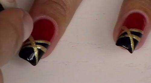 Контрастный маникюр с золотом (пошаговый урок). 03 Контрастный маникюр с золотом (пошаговый урок). 03