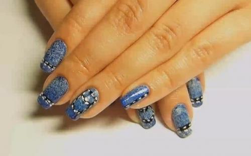 Джинсовый маникюр (пошаговый урок). 07
