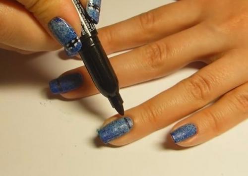 Джинсовый маникюр (пошаговый урок). 04